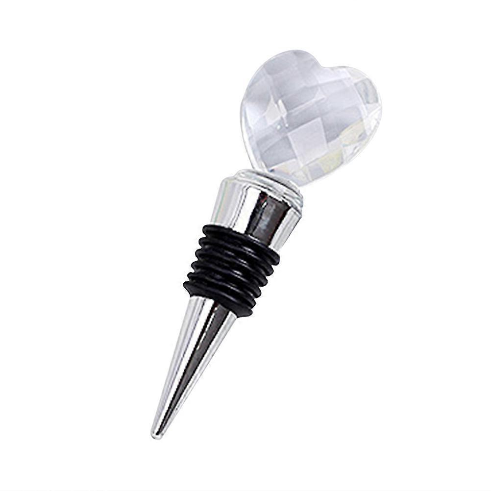 Creative Heart-Shaped Crystal for Sealing Use 2Pcs Silver
