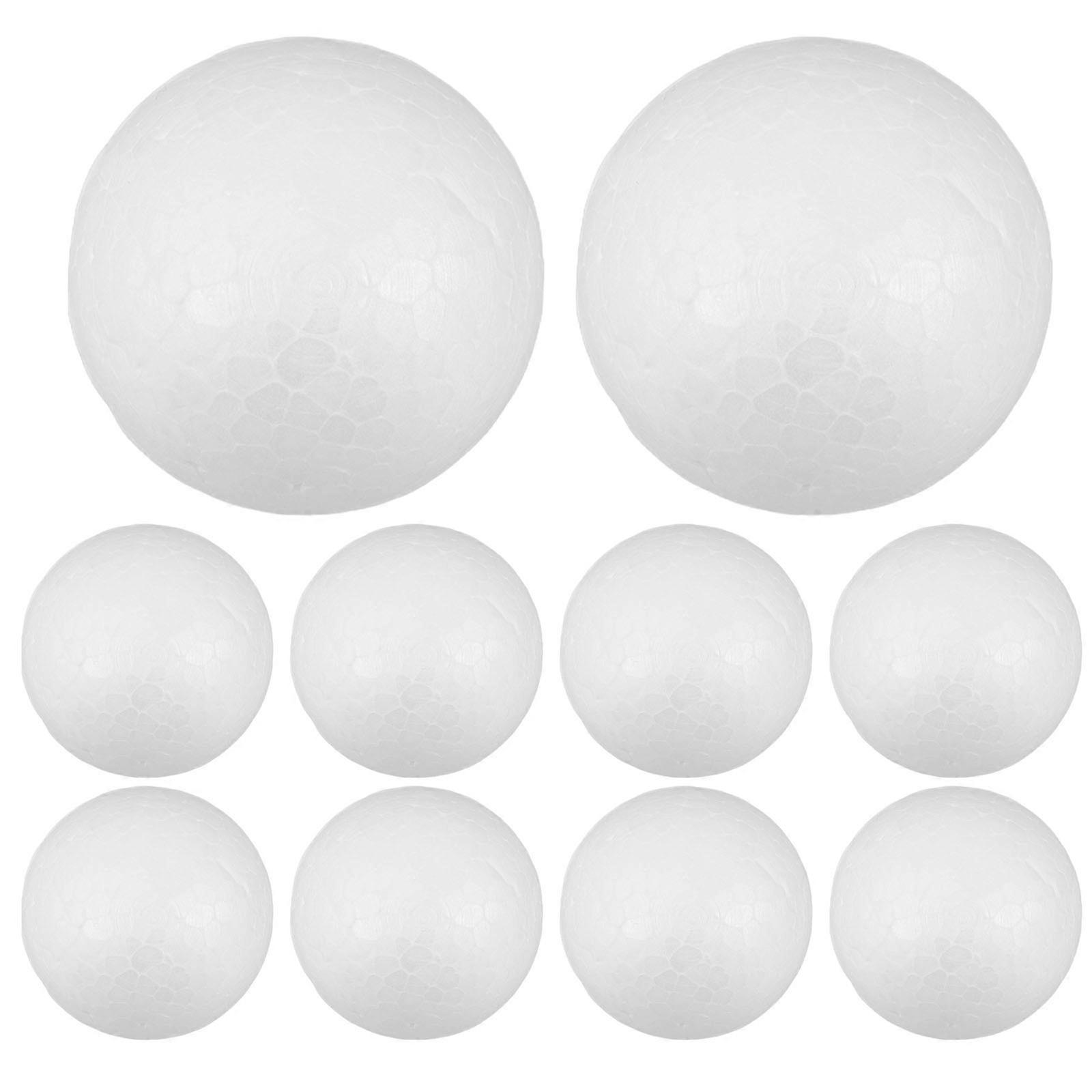 Christmas Polystyrene Balls for DIY Crafts 10Pcs Solid Round Spheres White