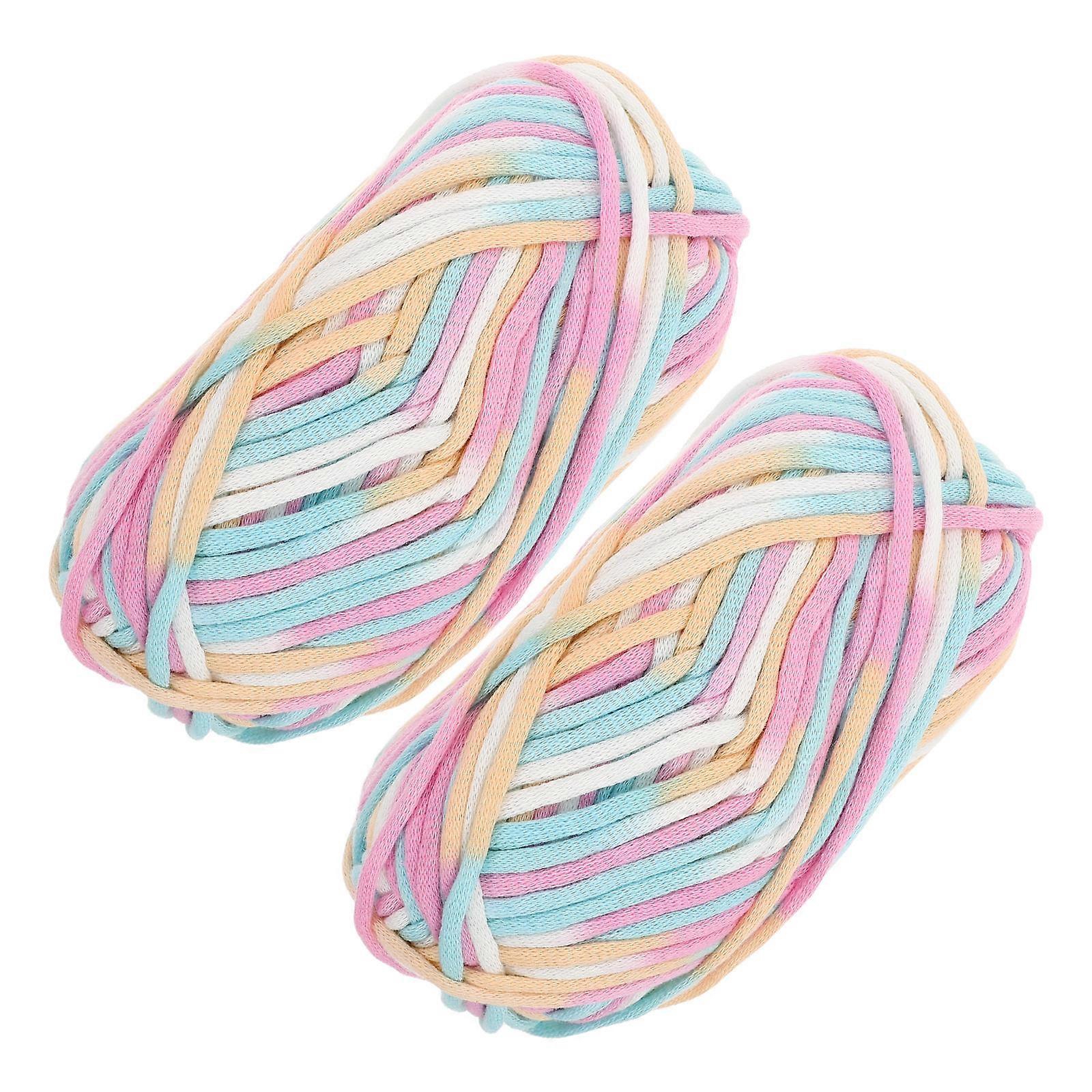 Bright Colored Knitting Yarn for Crochet Use with 2Pcs Soft Thread