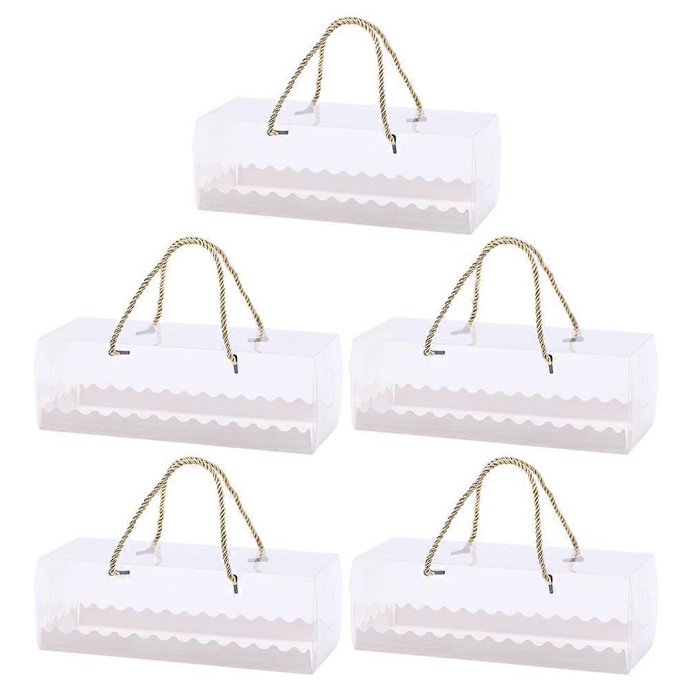 Cake Boxes Transparent Design for 5Pcs Convenient Dessert Packaging