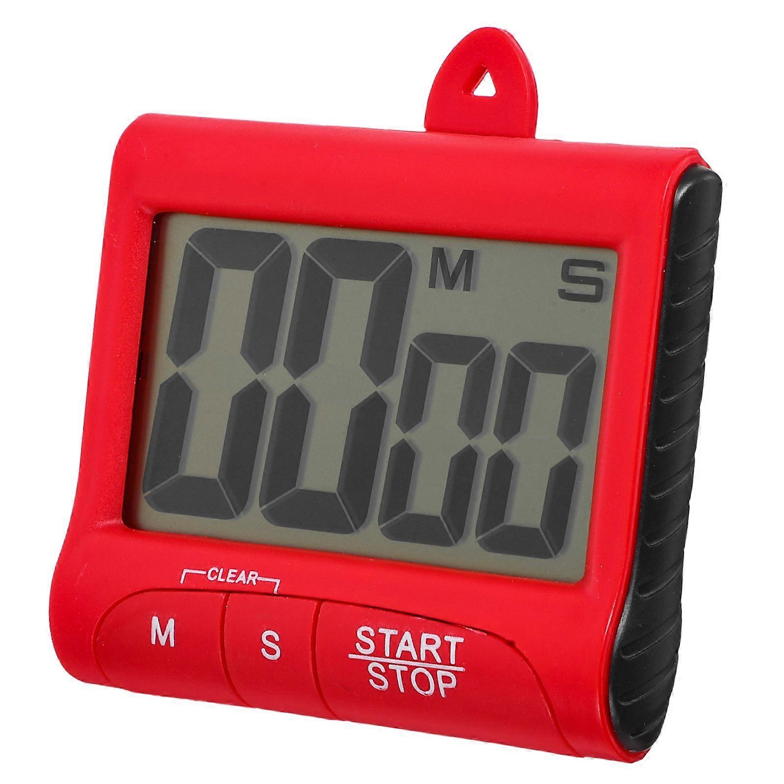 Digital Kitchen Cooking Timer Count Down Up Clock Loud Alarm with Large LCD Display Screen (Red)