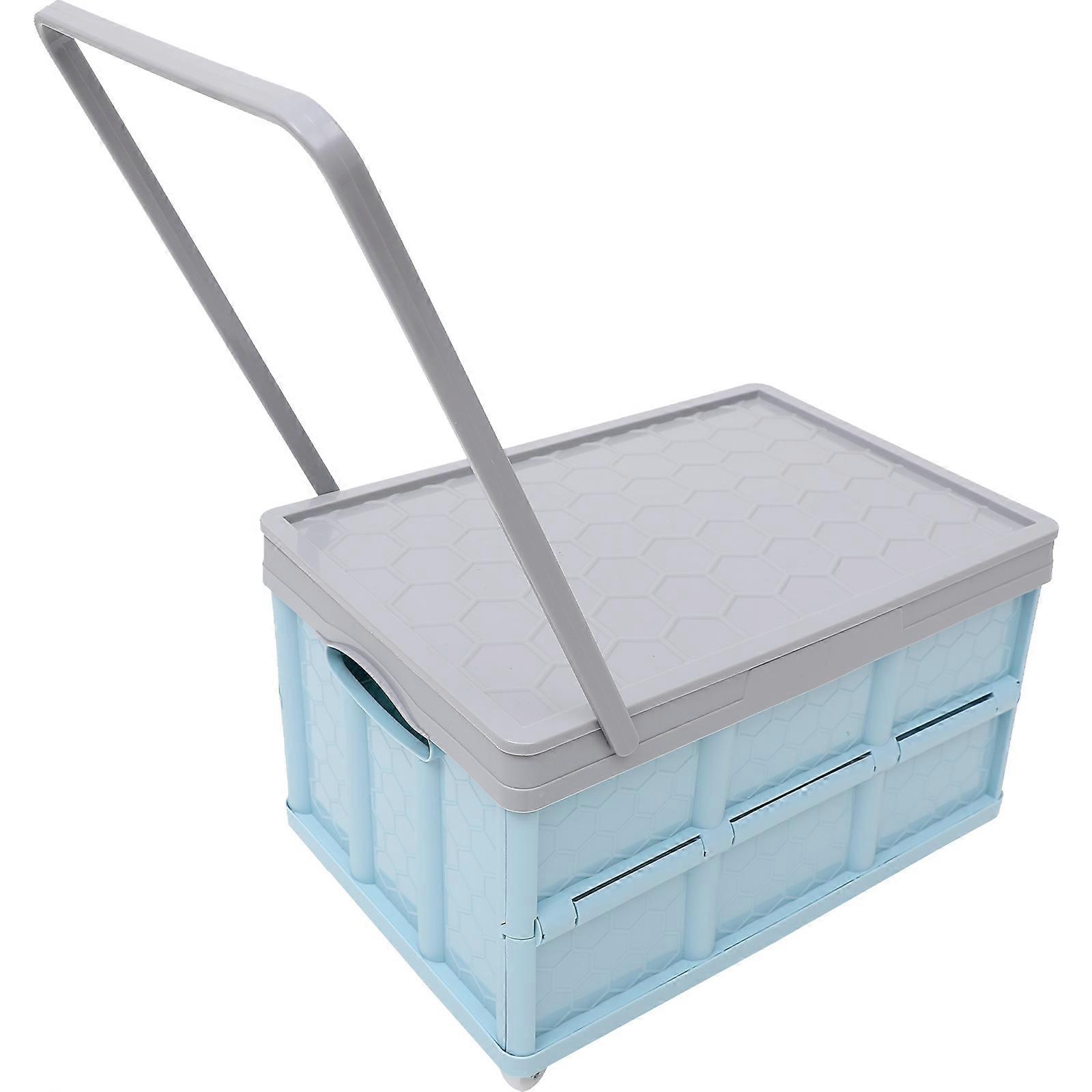 Lidded Storage Bin Collapsible Storage Box Stackable Clothes Storage Box With Wheel