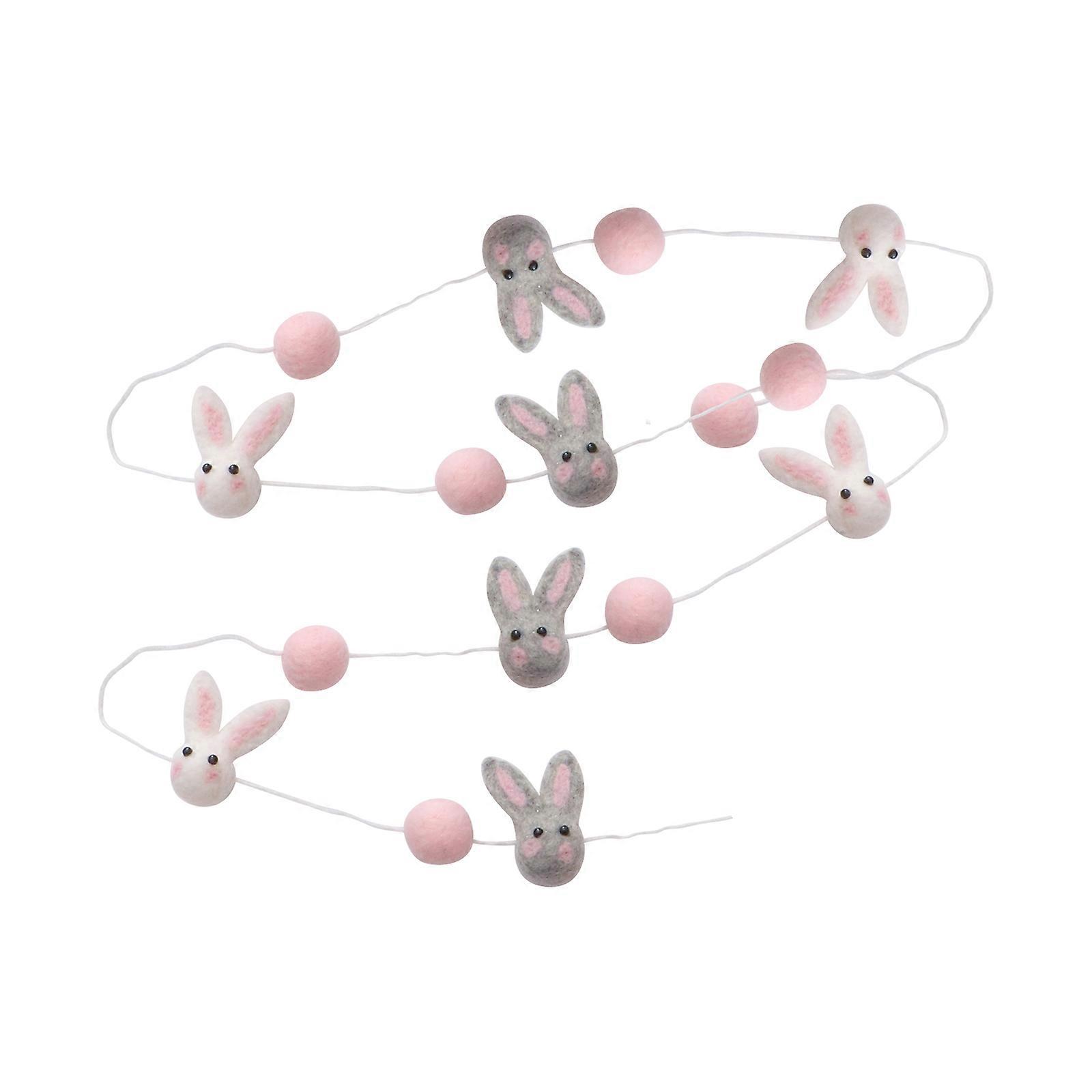 Easter Ball String Wool Felt Rabbit Pendant for Wall Ornament 1Pcs