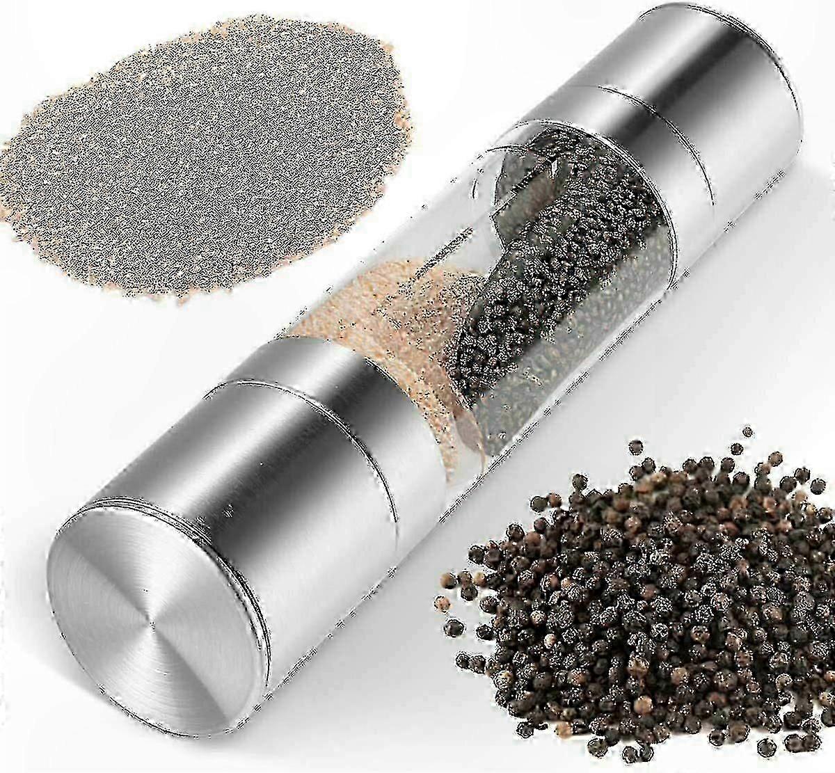 Adjustable Ceramic Grinder compatible with Salt and Pepper 2-in-1 Mill Combo Double Function Spice Tool