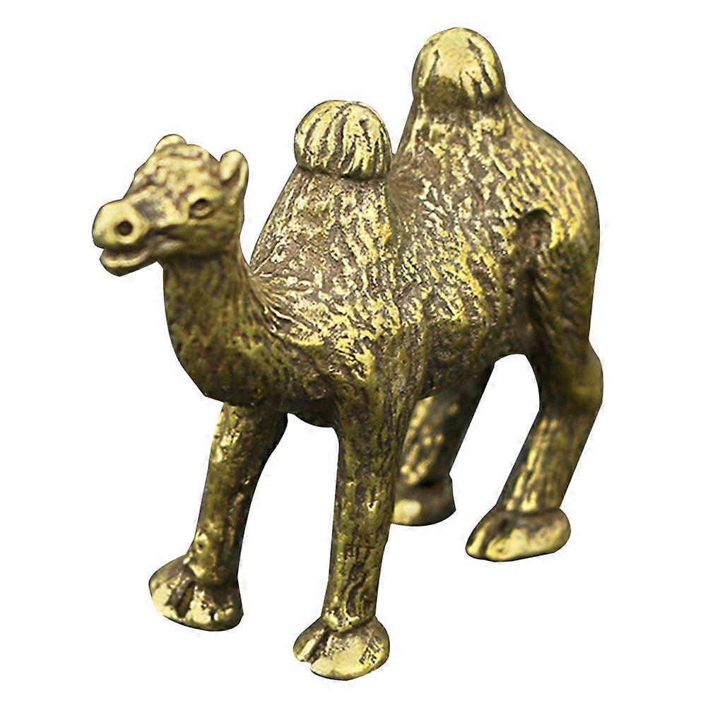 Copper Camel Figurine for Wedding Decor Golden Miniature Sculpture