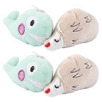 4 giocattoli da masticare in peluche con erba gatta per gatti