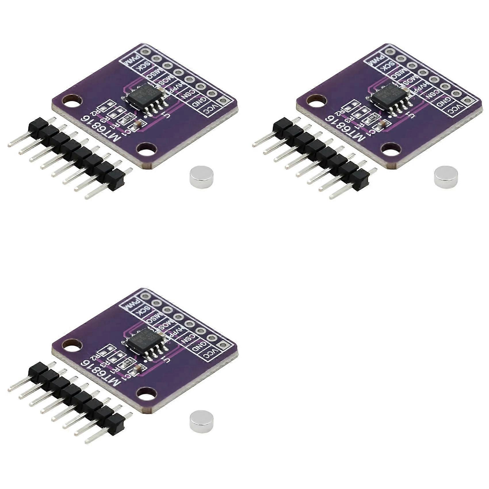 3X MT6816 Magnetic Encoder Module High-Speed and High-Precision Magnetic Induction Angle Measurement Sensor Module