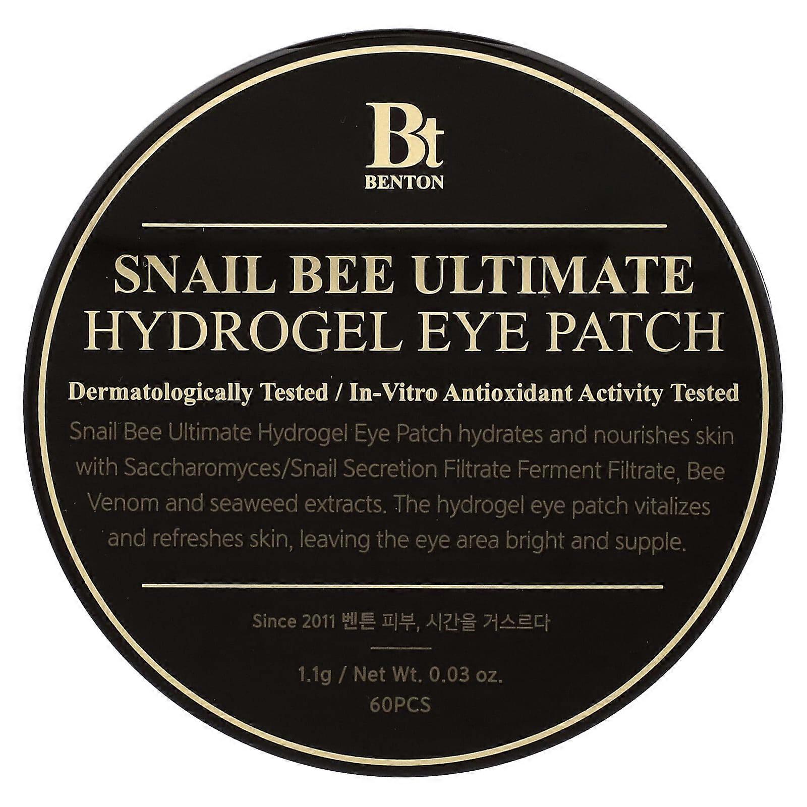 Benton, Snail Bee Ultimate Hydrogel Eye Patch, 60 Pieces, 2-Pack