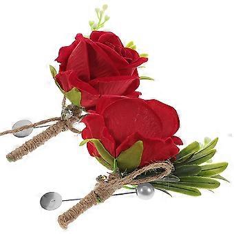 2 stuks bruiloft bruidegom corsages bruids roos cortonnières bruiloft corsages voor mannen vrouwen