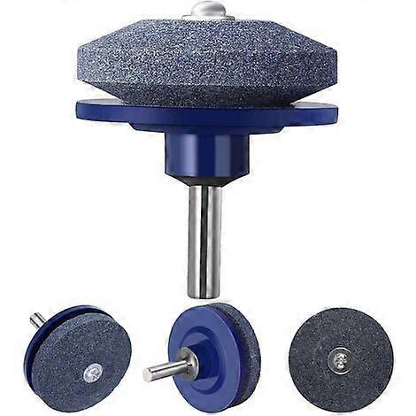 Heavy Duty Professional Blade Sharpener for Garden Tools - Multi-Function, Wear-Resistant Steel, Compatible with Electric and Hand Drills, Blue