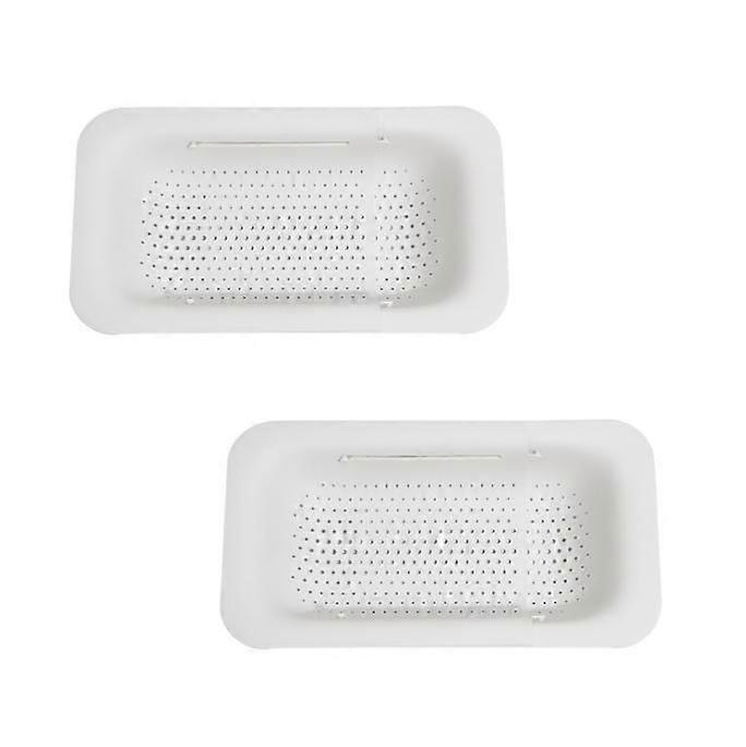 Vegetable and Fruit Draining Baskets (White 2pcs)