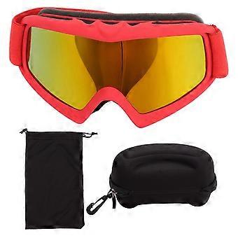 Kids Ski Goggles HD Coating Lens UV Protection Shock Resistance Adjustable Snow Goggles Glasses compatible with Skiing Riding Red