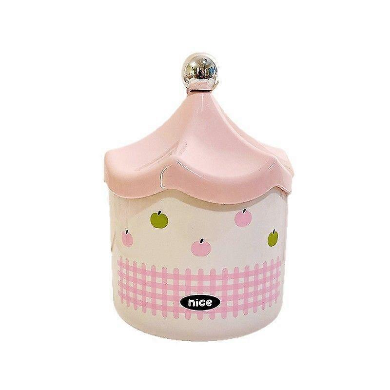 Mini Desktop Bin, Cute Apple Design Trash Can with Lid