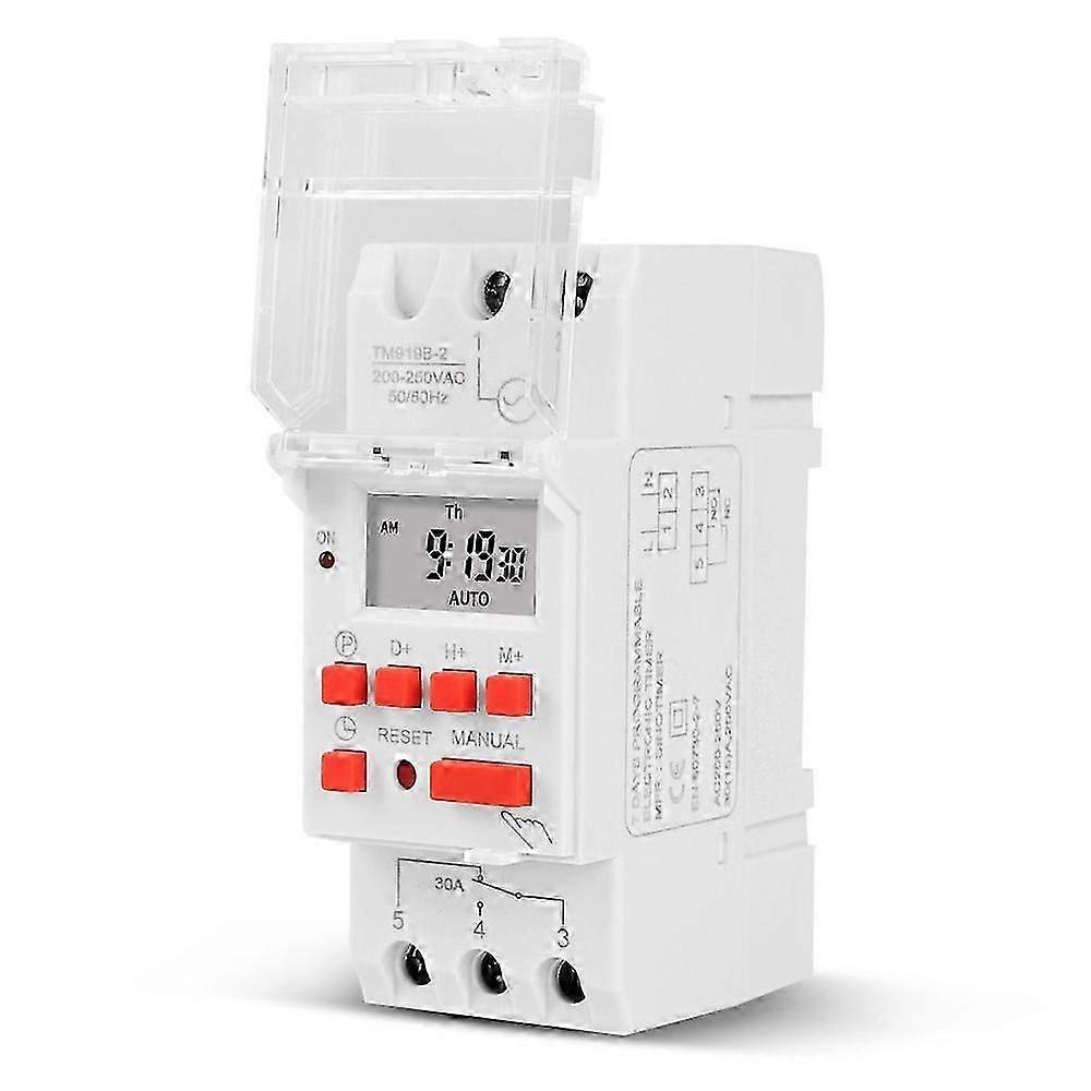Electric Water Heater Timer Switch, Digital Timer Switch 30A LCD Display 1 Second Timer Digital Timer Relay 220V