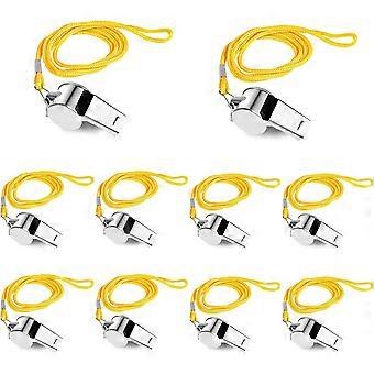 Coach Whistle Pack - 10 Whistles with Lanyard for Soccer Referees, Coaches, Teachers, Lifeguards