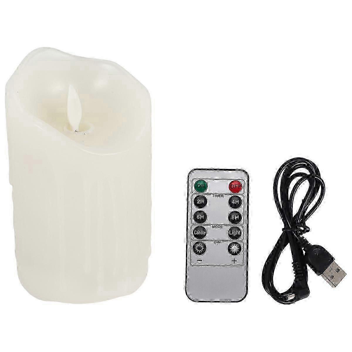 Rechargeable Flickering LED Candles, 12.5cm