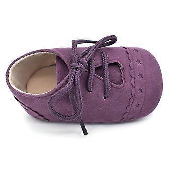 Baby Shoes Non-Slip born Infant T-tied First Walkers Vintage Rubber Bottom Girls Toddler Lace-UP Soft Sole Shoes
