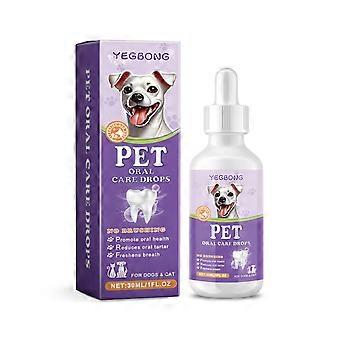 Pet Breath Freshening Drops for Dogs & Cats  Peppermint Oral Gel for Tartar, Bad Breath & Gum Care, Easy 13 Drops Daily (Alcohol-Based)