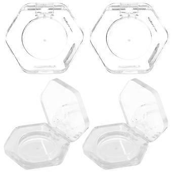 Refillable Eyeshadow Pan for Storage 4Pcs Transparent Hexagon Containers