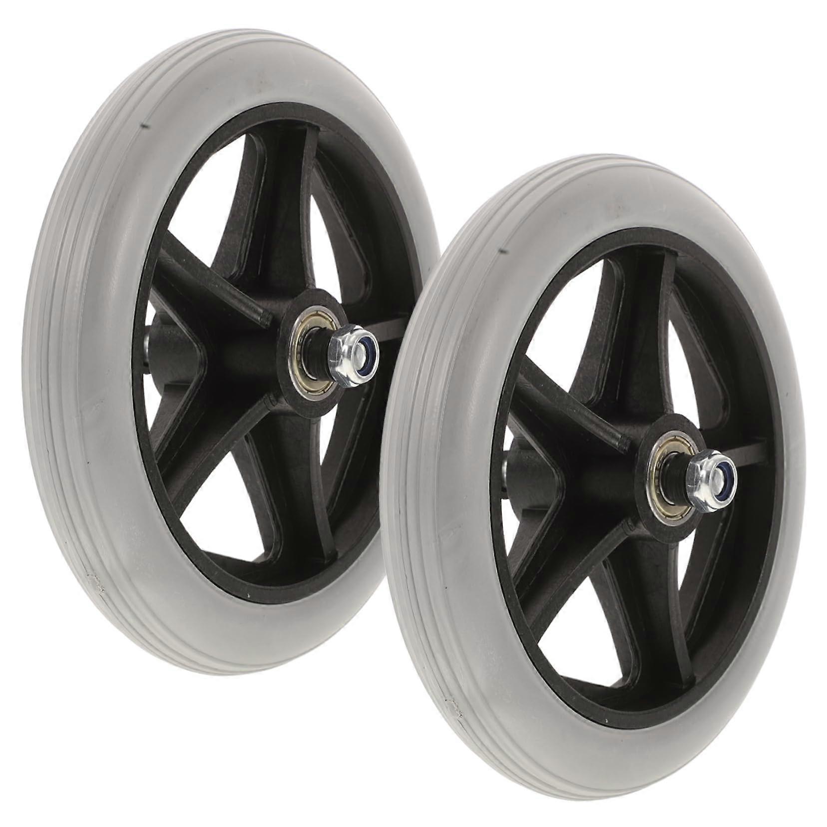 2PCS Wheelchair Front Wheels Solid Tire Replacement Casters for Walker Quick Installation Durable Use