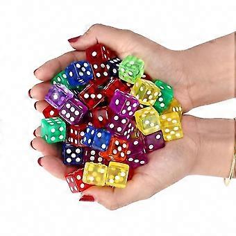 Family Board Games 10Pcs 16mm Transparent Dice for Kids