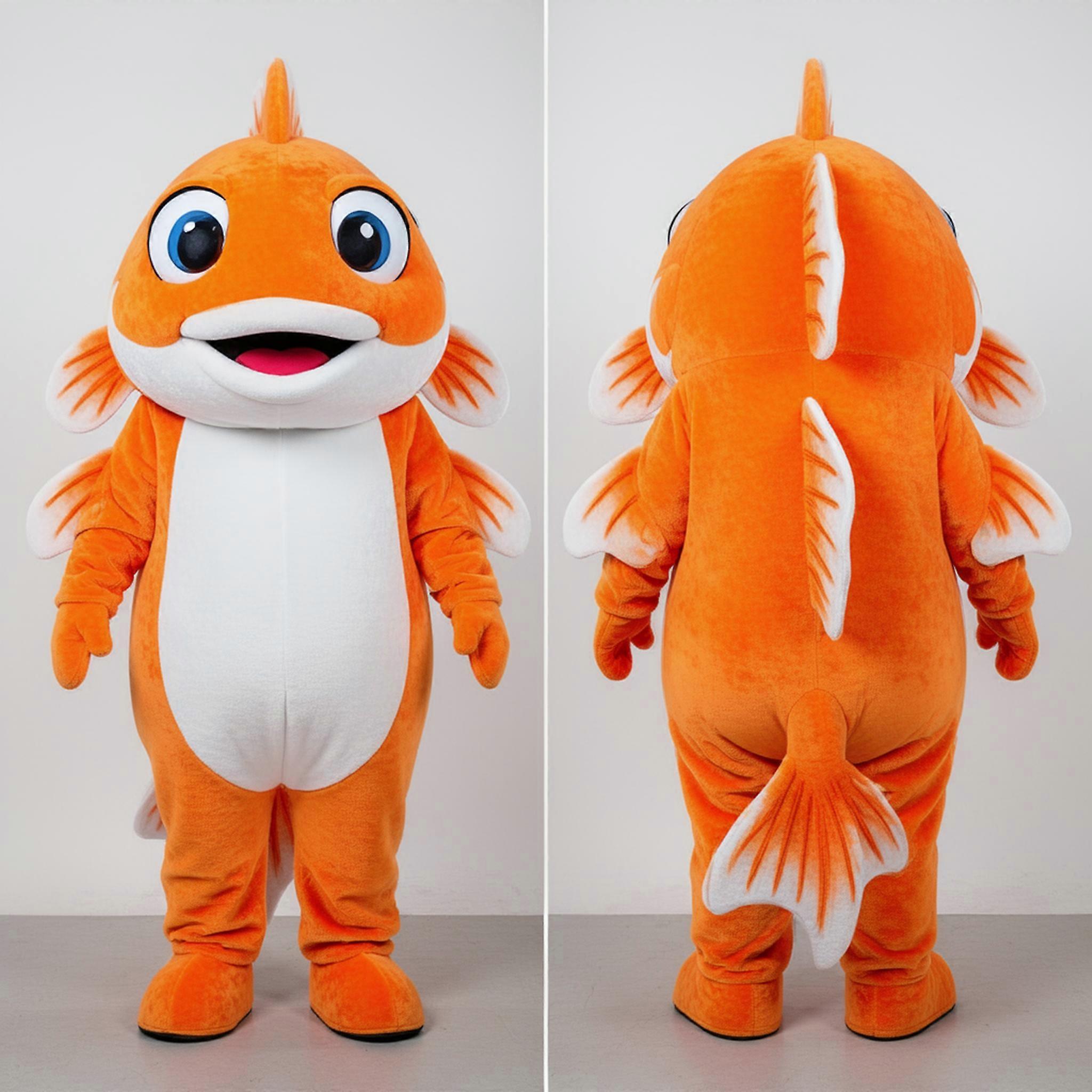 MASTICOT Vibrant Orange Playful Cod Mascot