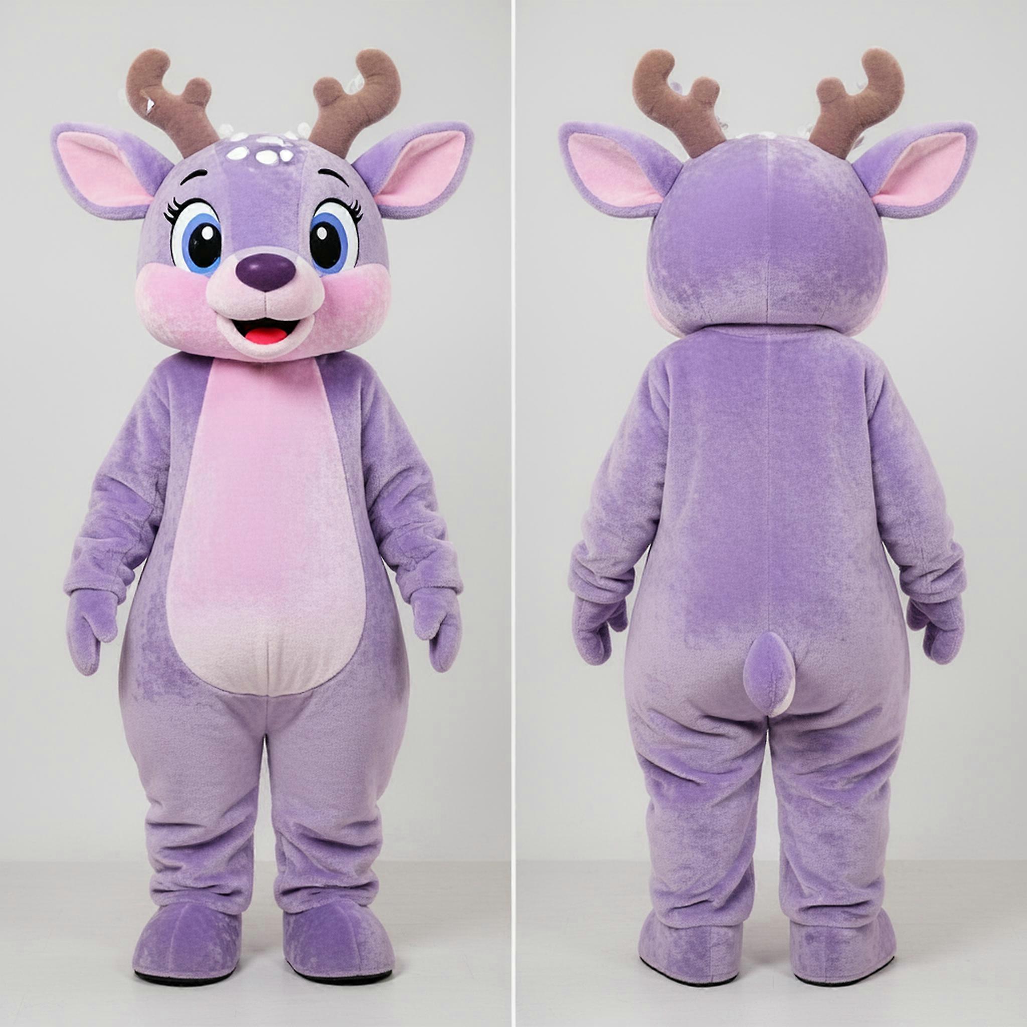 MASTICOT Lavender Velvet Deer Mascot