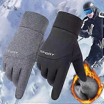 Men Winter Windproof Cycling Gloves Outdoor Sports Ski Running Motorcycle Touch Screen Fleece Gloves Non-Slip Warm Full Fingers  Motorcycle Gloves