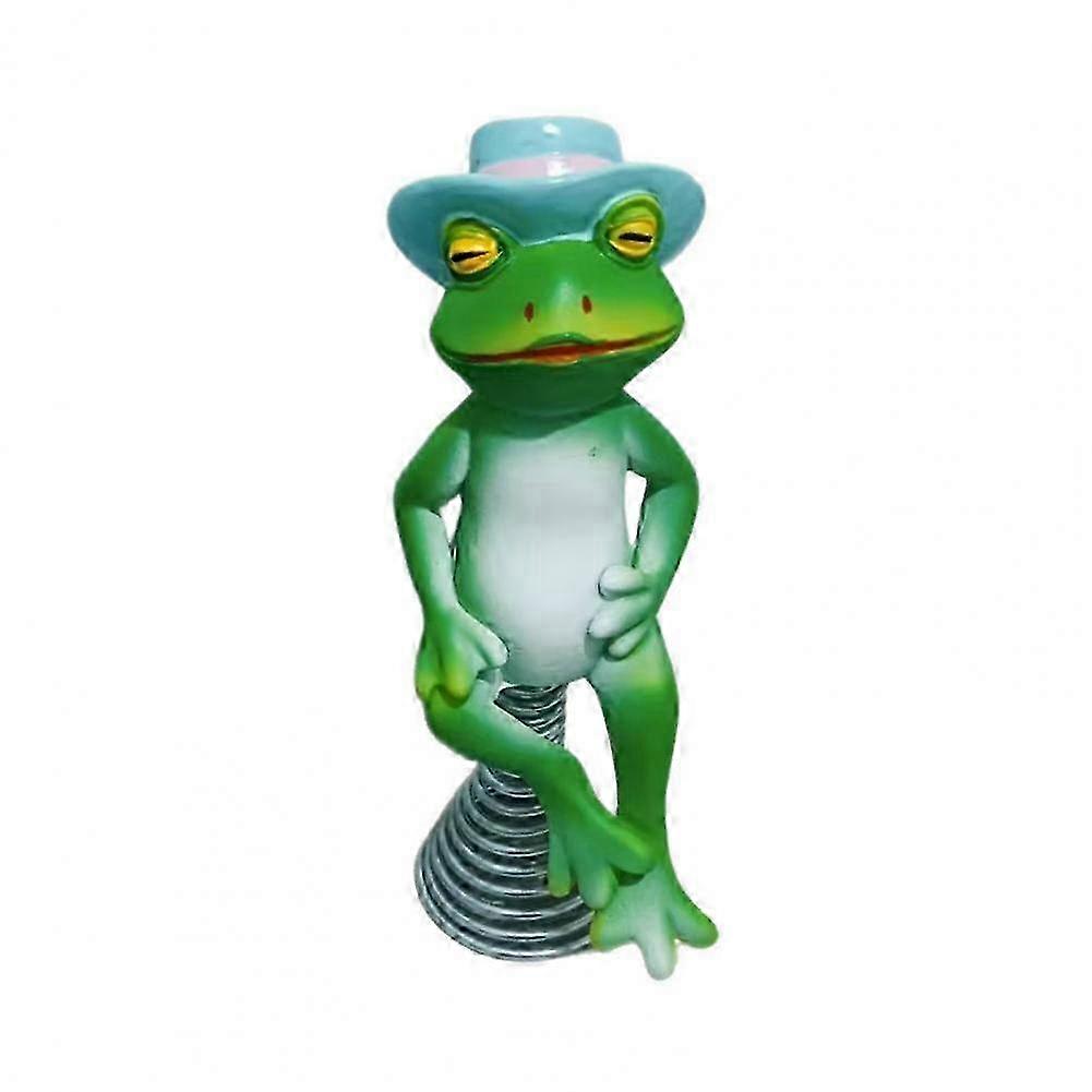 Compact Waterproof Frog Figurine with Spring