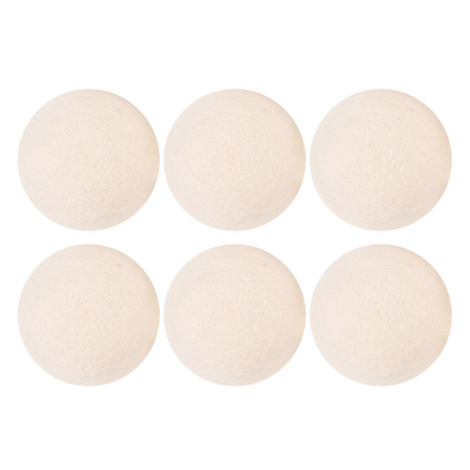 6Pcs Wool Dryer Balls Accelerated Drying Eliminates Static Electricity Reusable Wool Felt Fabric Sof