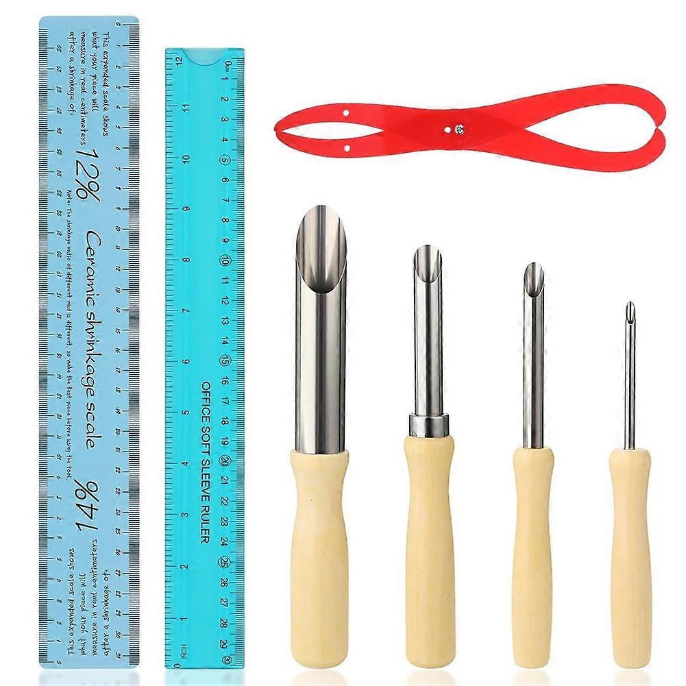 7Pcs Pottery Measuring Tools Set Clay Carving Tools