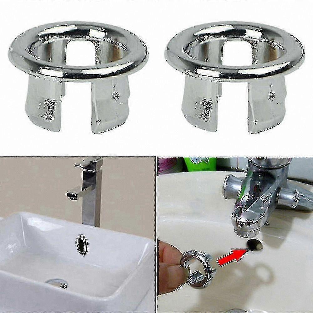 Bathroom Sink Overflow Hole Cover Cap Plug Replacement Ring for Basin Drain