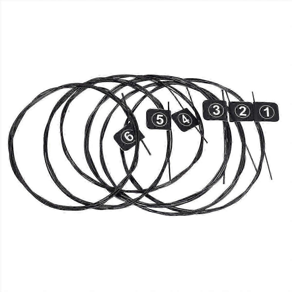 Orphee 6pcs/set NX35-C Full Set Black Nylon Classical Guitar Strings_fgz