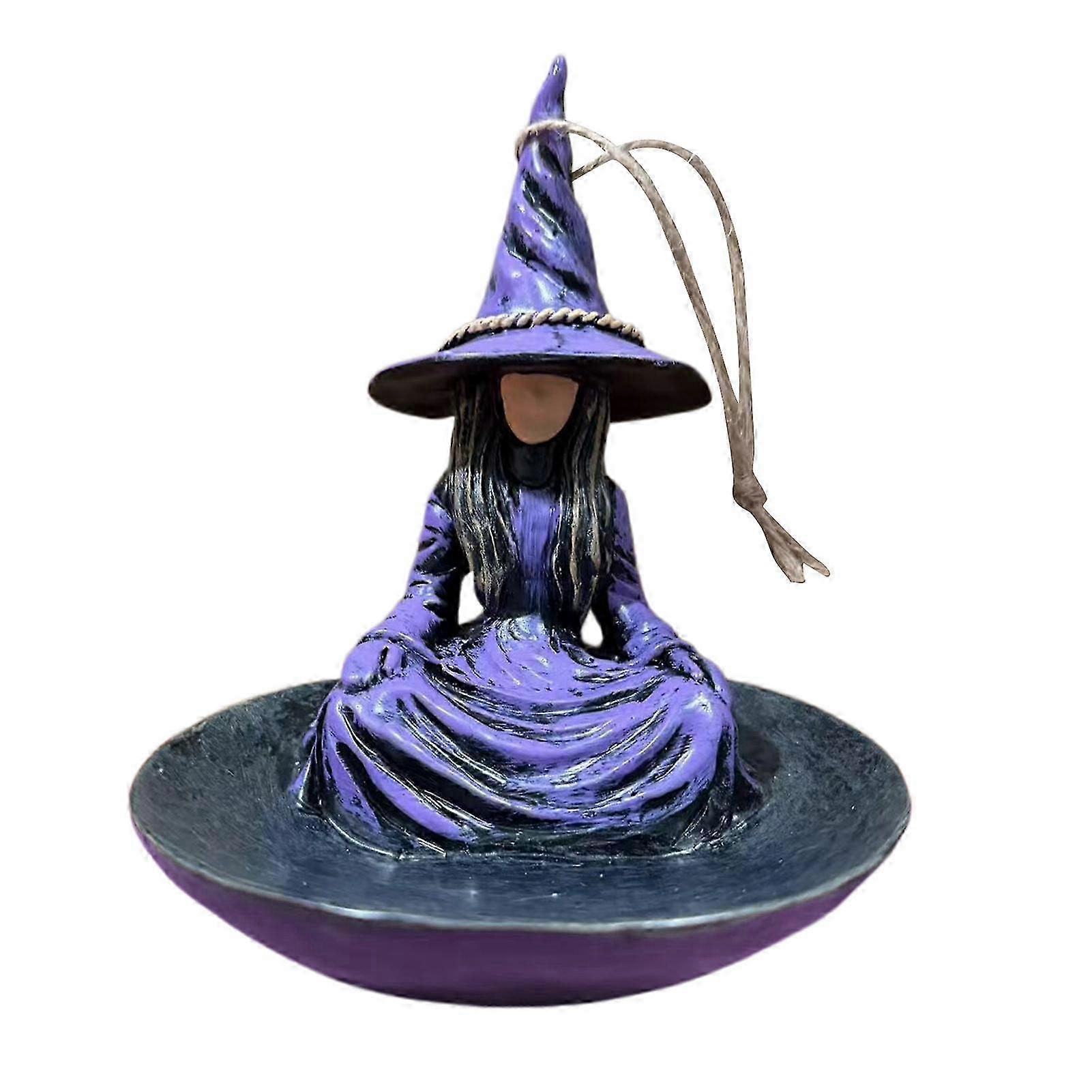 Durable Resin Witch Bird Feeder