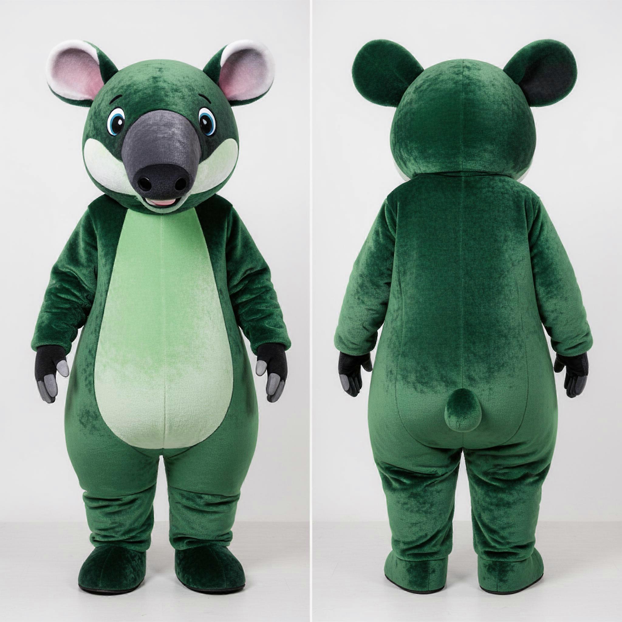 MASTICOT Forest Green Playful Tapir Mascot