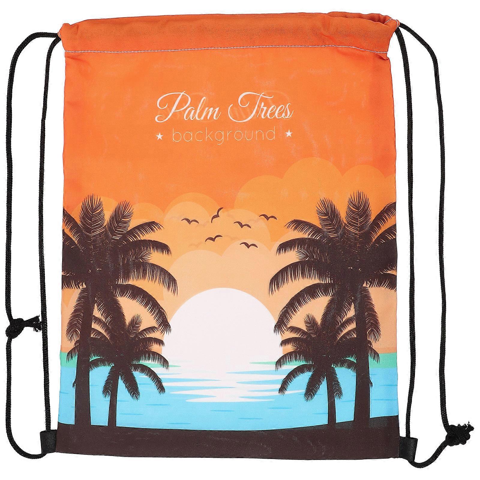 Hawaiian Drawstring Backpack Large Capacity for Camping 5Pcs Multi Color