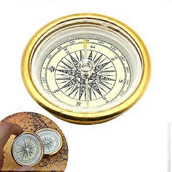 Compasses For Outdoor Adventure Retro Gold Glossy Design Hiking Trekking Essential Tool With Metal Glass