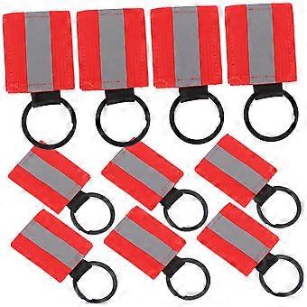 10pcs DoubleSided Reflective Keychain Tags for Bags Keys Running Cycling Safety Accessory