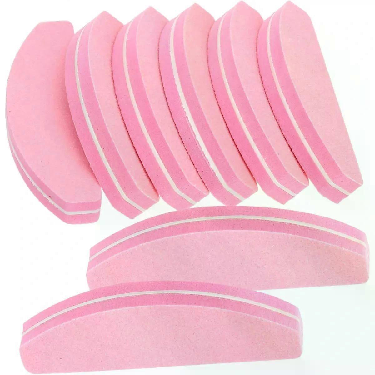 20pcs Sponge Nail File Pink Double Sided Buffering Strip