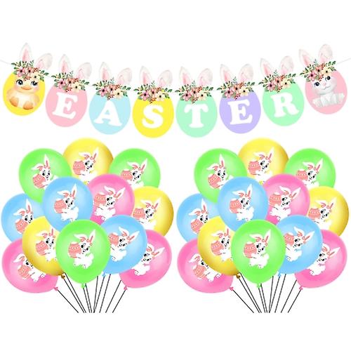 Easter Party Decoration Sequined Balloon Cake Flag Set