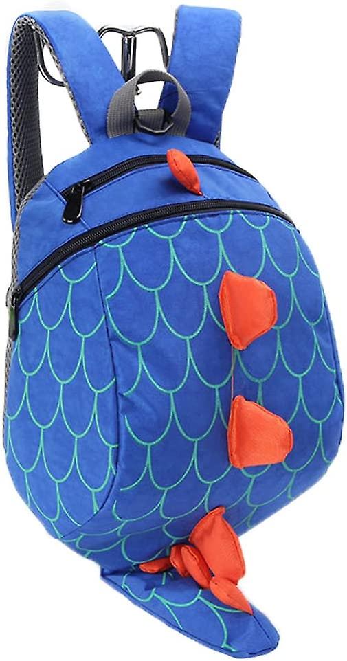 طفل صغير مقاليد حقيبة ظهر للأولاد لطيف حقيبة ديناصور أطفال مكافحة الضياع حقيبة ما قبل المدرسة (أزرق)