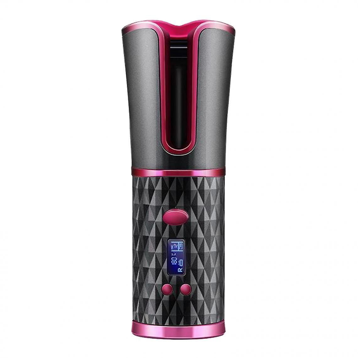 Automatic Cordless Rechargeable Curling Iron Pink