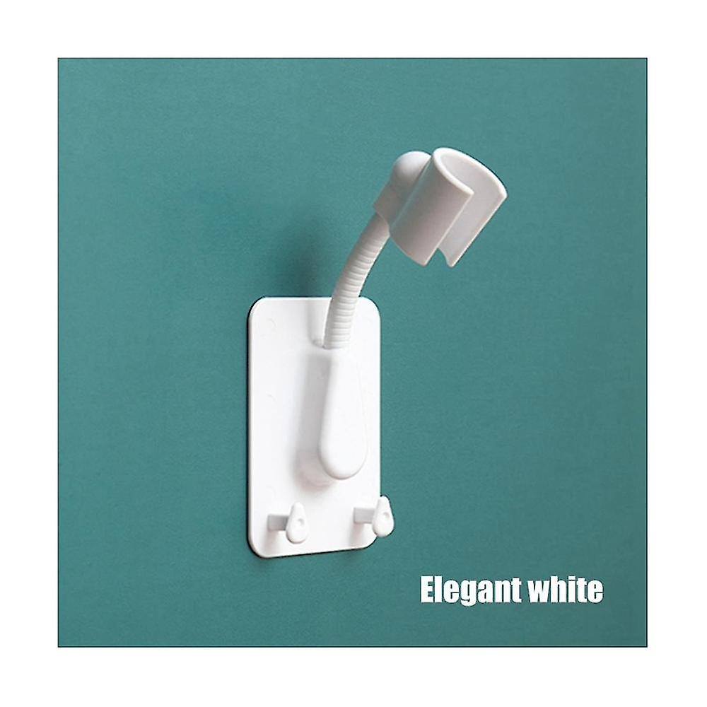 2pcs Adjustable Showerhead Bracket, No-punching Shower Head Bracket Bathroom Universal White