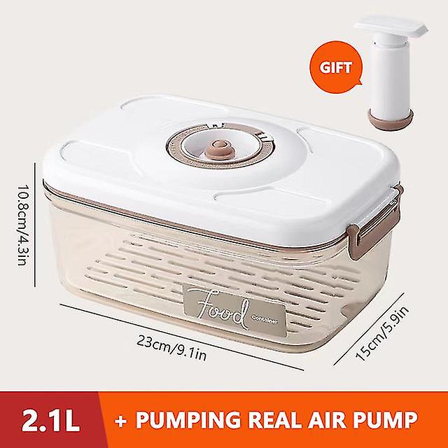 Kitchen Food Storage Container Vacuum Storage Box With Drain Net Food Dispenser Transparent Sealed Fresh Preservation Boxes