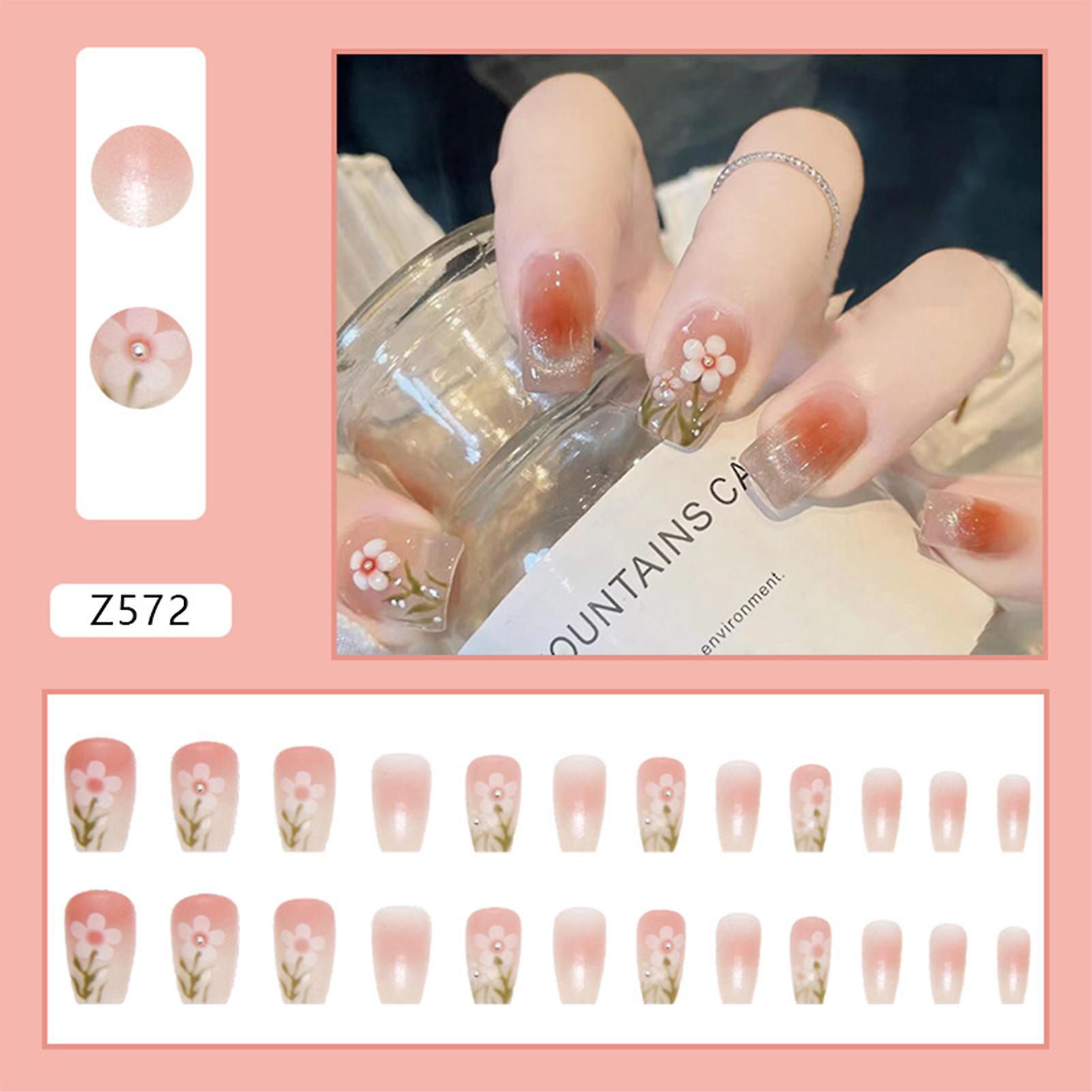 Cat-eye Translucent False Nails Unique Trendy Pattern Nail Pieces