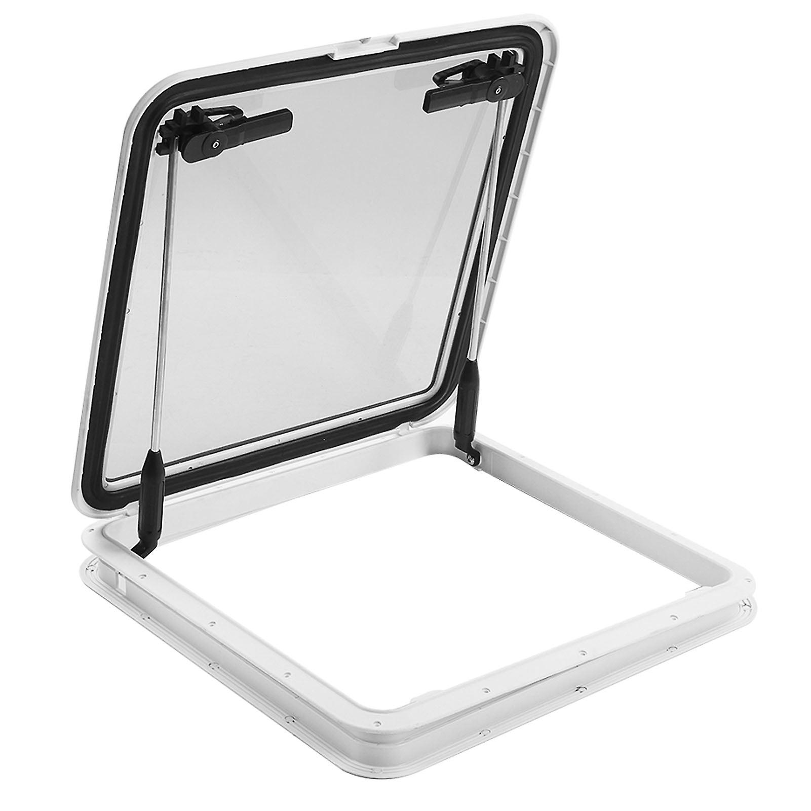 Boat Porthole L565 W565mm Wide Open Angle Tempered Glass Deck Window Waterproof Heavy Duty Uv Resistant For Boat For Rv