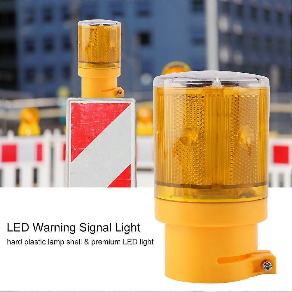 Solar Powered Emergency LED Strobe Warning Light,Flashing LED Warning Signal Light Solar Power Emergency Security Alarm Strobe Lamp(Yellow)