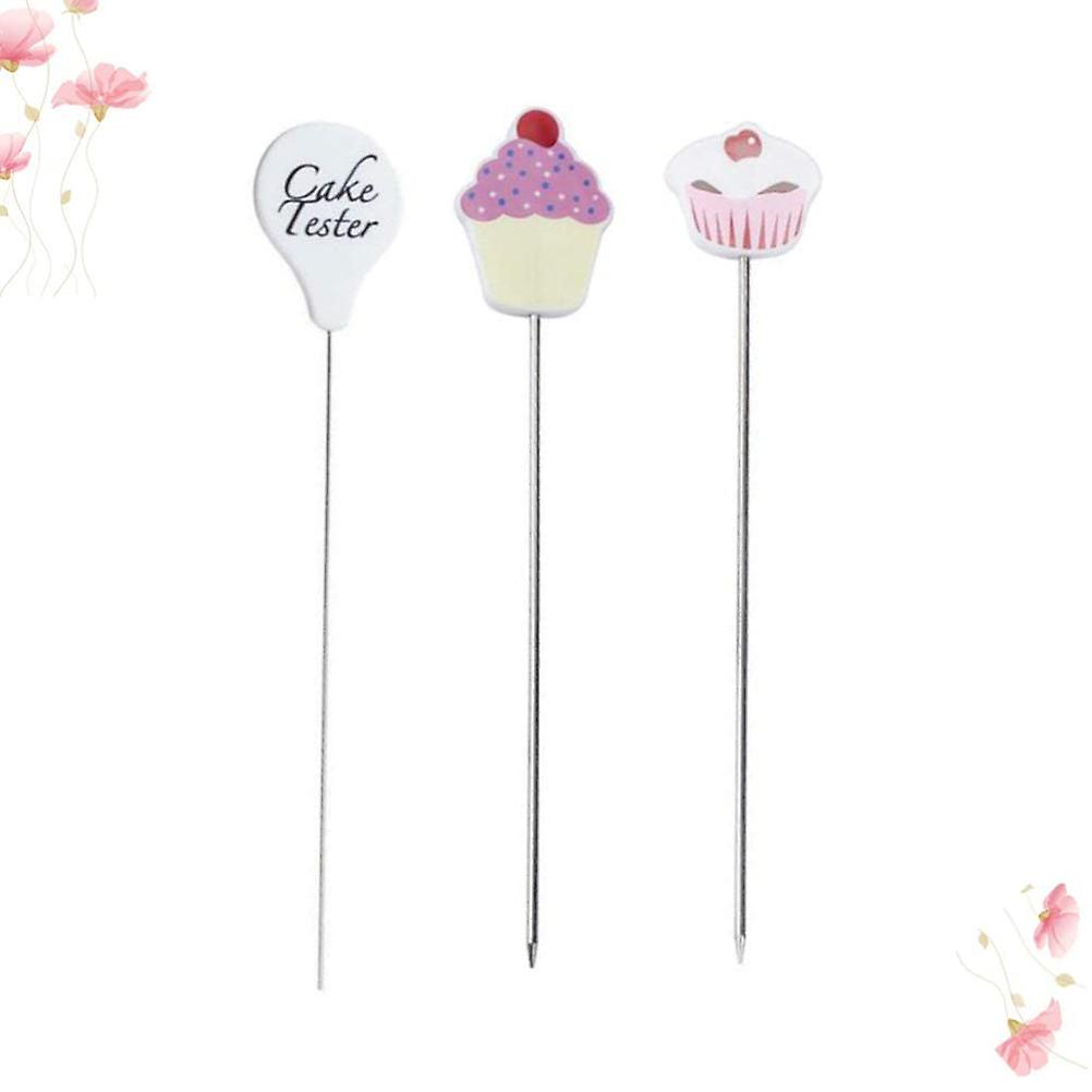 3Pcs Stainless Steel Cake Tester Probe Cake Tester Biscuits Baking Test Needle DIY Baking Tool for Cake Bread Muffin Testing
