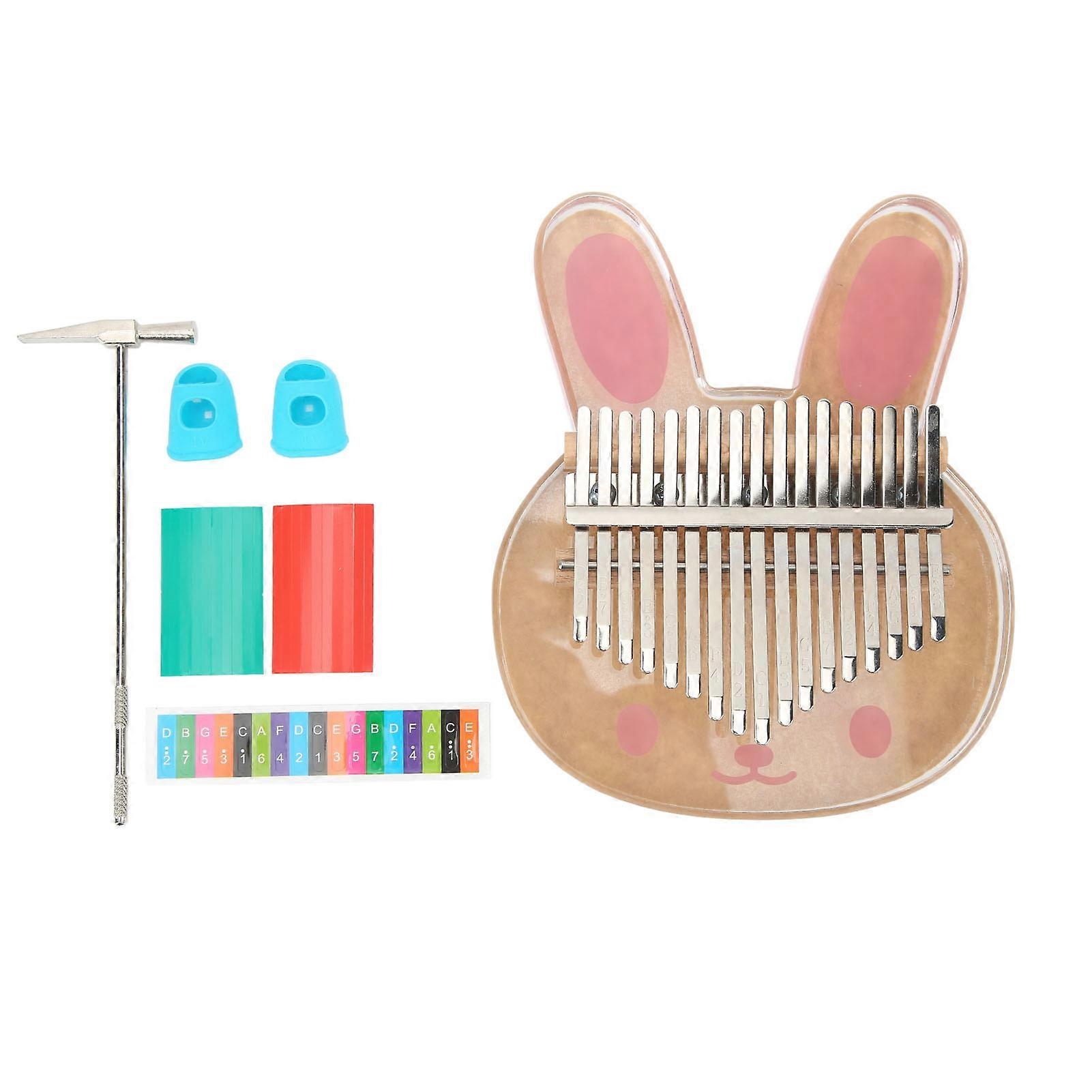 بيانو الإبهام Kalimba 17 مفتاحا آلة لعب الأصابع مع مجموعة المطرقة طقم للأطفال