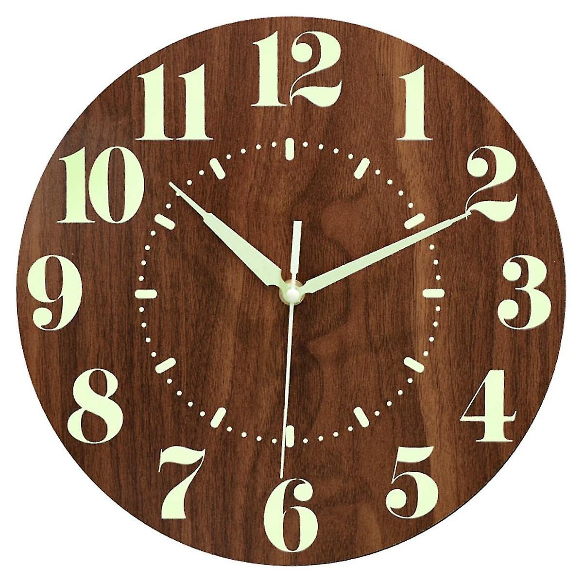 Glow In Dark Wall Clock,12 Inch Silent Non-ticking Battery Operated Clock, Lighted Wall Clock Decor